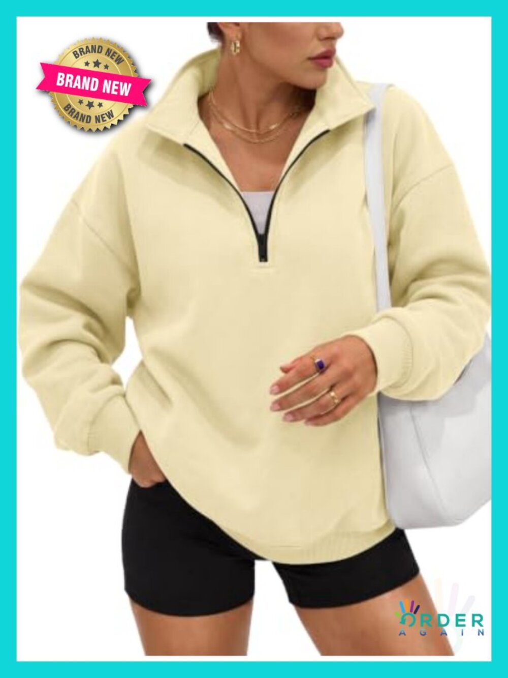 Women's Oversized Half Zip Fleece Sweatshirt